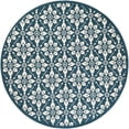 thumbnail image 3 of Unique Loom Outdoor Trellis Collection Area Rug - Tiles (5' 1" Round Navy Blue/Ivory), 3 of 9