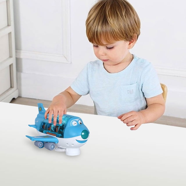 Juguetes De Aviones Eléctricos Avión eléctrico de juguete con rotación de 360 grados, bonito avión, regalo de cumpleaños para niños y niñas, azul