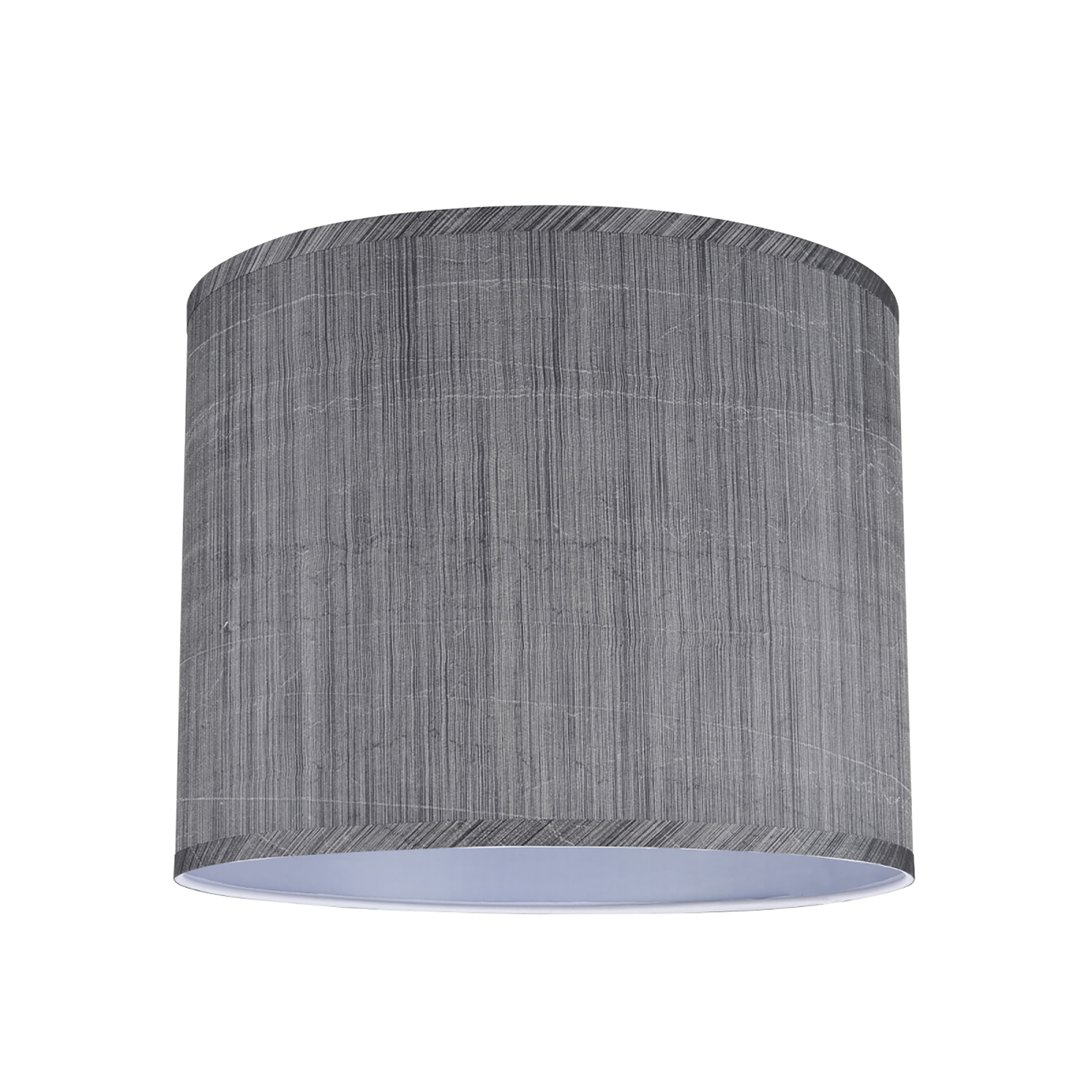 Aspen Creative 31014 Transitional Hardback Drum (Cylinder) Shape Spider Construction Lamp Shade in Grey & Black, 14" wide (14" x 14" x 11")