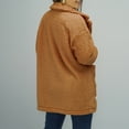 thumbnail image 7 of IROINNID Women's Shearling Jacket Long Sleeve Solid Color Notch Lapel Outwear, Leisure Large Lapel Thickened Plush Jacket, 7 of 7