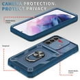 thumbnail image 5 of Design for Samsung Galaxy S23 Plus Phone Case with Camera Lens Sliding Cover Ring Holder Kickstand - Shockproof Heavy Duty Rugged Military Grade Bumper Protective Case for Women Men, Navyblue, 5 of 11