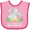 thumbnail image 3 of Inktastic I'll Never Forget That My Papa Loves Me with Cute Elephants Boys or Girls Baby Bib, 3 of 4