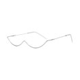 thumbnail image 3 of Wswqop Half Frame Glasses Eyeglasses Frames No Lens Metal Half Frame Semi Rimless Decor Silver Frames, 3 of 9