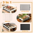 thumbnail image 4 of Hendoct 3-in-1 Electric Hot Dog Roller Grill with BBQ Grill & Griddle,  3 Temperature Settings, Smokeless Indoor Outdoor Cooker for Sausages, Bacon, Burgers & Steaks, 4 of 11