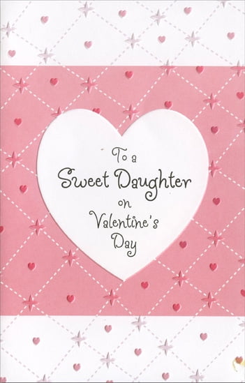 Valentine Greetings For Daughter Freedom Greetings Embossed Heart & Pink Stitches: Daughter Valentine's Day  Card - Walmart.com