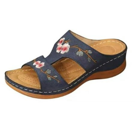 

Orthopedic Toe Wedge Sandals for Women Foot Bunion Corrector with Arch Support Wide Feet Summer Flip Flops Beach Shoes Slippers Gold EU41/US9
