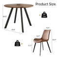 thumbnail image 6 of 34.6" Round Dining Table Set, Mid Century Modern Round Dining Table for 2 Person, with Steel Legs, Coffee Table for Kitchen Dining Room, Office, Save Space, 6 of 7