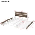 thumbnail image 6 of Queen Industrial Metal Platform Bed with Trundle, Storage Bed with 2 Drawers and Sockets & USB Ports, Metal Platform Bed Frame with Wood Headboard and Slats Support, No Spring Box Needed, Natural, 6 of 9