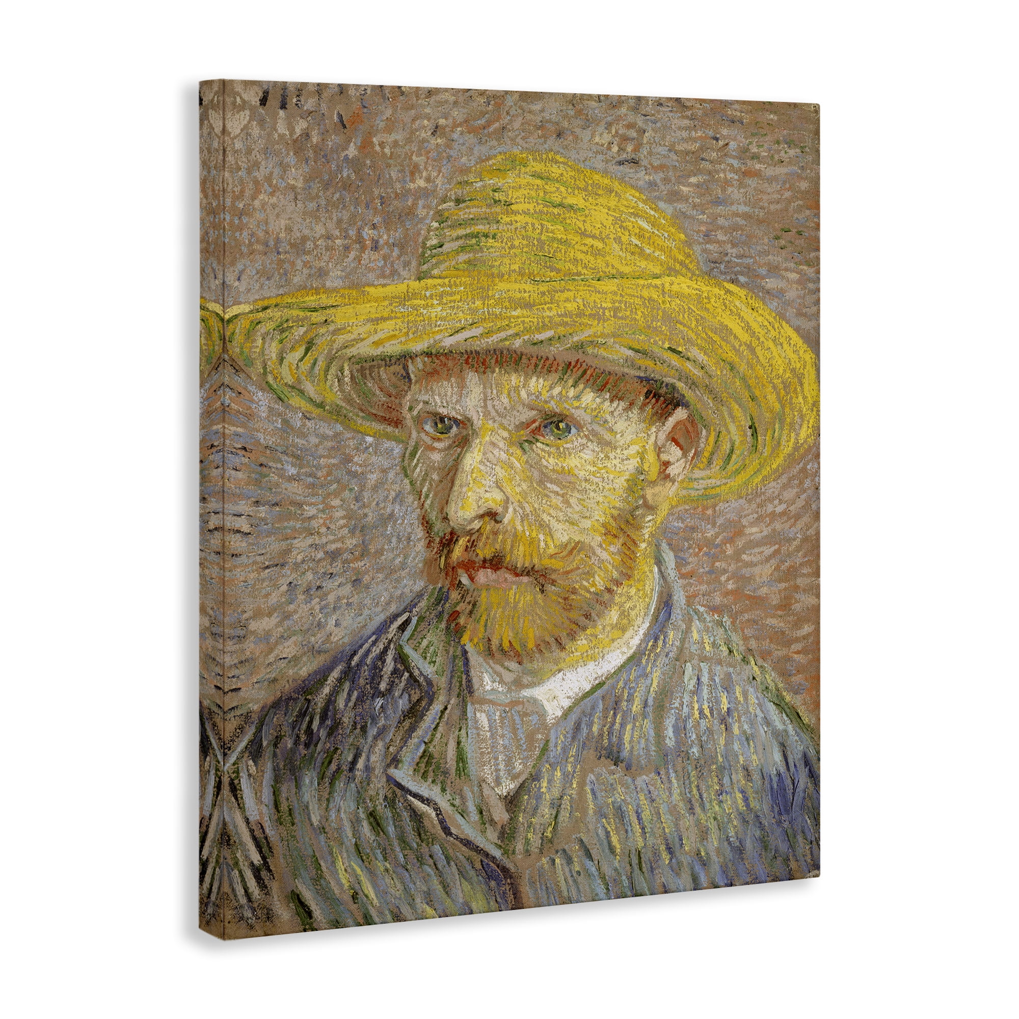 Stupell Industries Van Gogh Straw Hat Portrait People Painting Wrapped Canvas Art Print Wall Art, 16 x 20