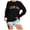 Black, variant on Ladies Fashion Casual Letter Printed Round Neck Long Sleeve Hoodie Top Athletic Hoodies Jogging Outfits Women Set Corded Sweatshirt Going Out Tops Women Women's Sweatshirts Comfortable Sweat Shirts