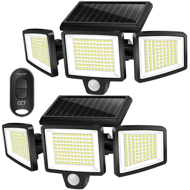 Solar Lights Outdoor Led 2500lm, Wireless Security Lights With Remote