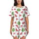 thumbnail image 1 of Fotbe Hand Drawn Watermelon Conjunto de Pijama Estampado para Mujer, 2 Piezas, Ropa de Dormir con Camiseta de Manga Corta y Shorts Suaves-4X-Large, 1 of 6
