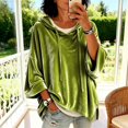 thumbnail image 2 of Oversized Sweatshirts for Women - 2026 Fall Winter Outfits Casual 3/4 Sleeve V Neck Comfort Hoodie Pullover, 2 of 5