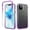 Purple, variant on Decase for iPhone 15 Pro Dual-layer Protection Case,Silm Shockproof Hybrid TPU Bumper Anti-Scratch Crystal Clear Gradient PC Back Cover Drop Proof Protective Phone Case,Black