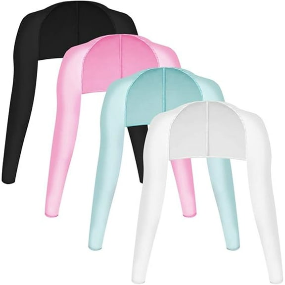 Vorkoi 4 Pieces Cooling Shawl Golf Cooling Shawl Arm Sleeve Sun Protection Golf Shrug for Women Men Outdoor Sports