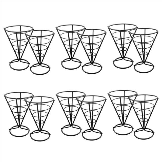 12 Uds. de Estantes MetáLicos de Alambre para Alimentos, Cesta Frita en Cono, Soporte para Patatas Fritas, Soporte de ExhibicióN, Soporte para Pollo