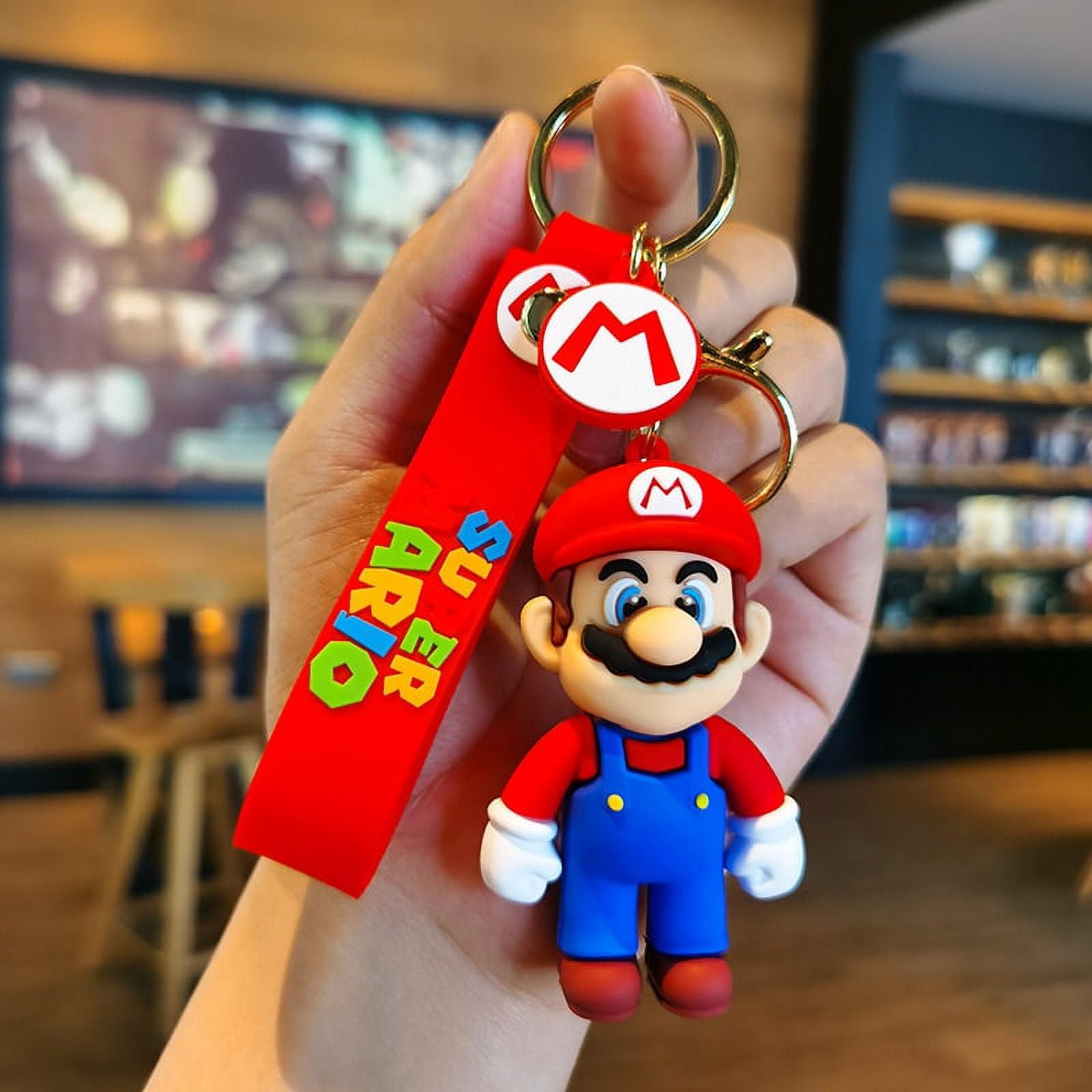10styles Super Mario Keychain Mario Bros Luigi Toad Yoshi Bowser Action Figure Model Pvc Cartoon Bag Doll Pendant Toys Gift 9