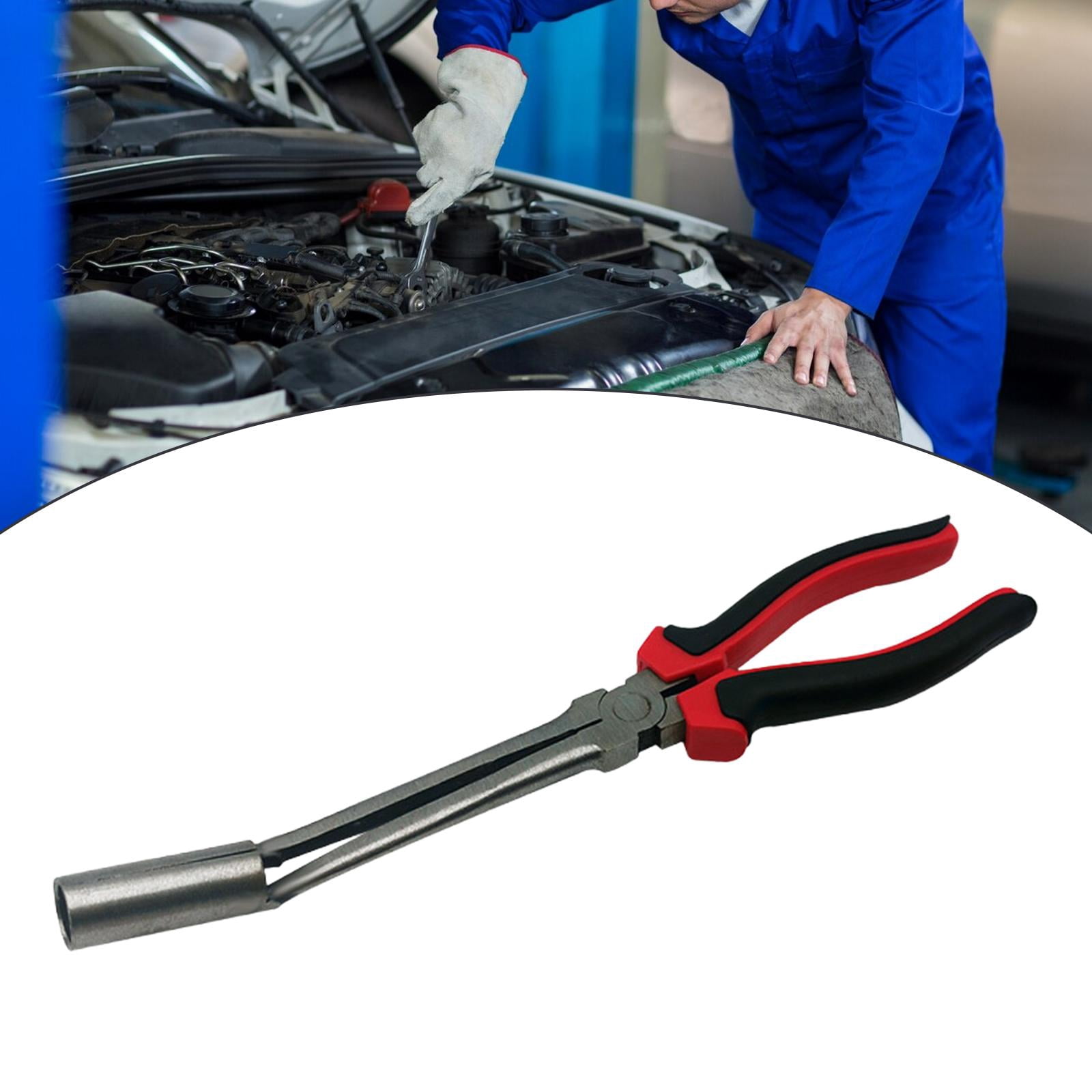 QWORK Car Spark Plug Wire Removal Pliers Tool, Sleeve Type Spark Plug