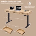 thumbnail image 5 of Aitjunz 55.1" Electric Standing Desk with 3 Drawers, Height-Adjustable Gaming Computer Desk with Memory Preset for Home Office, Natural, 5 of 8