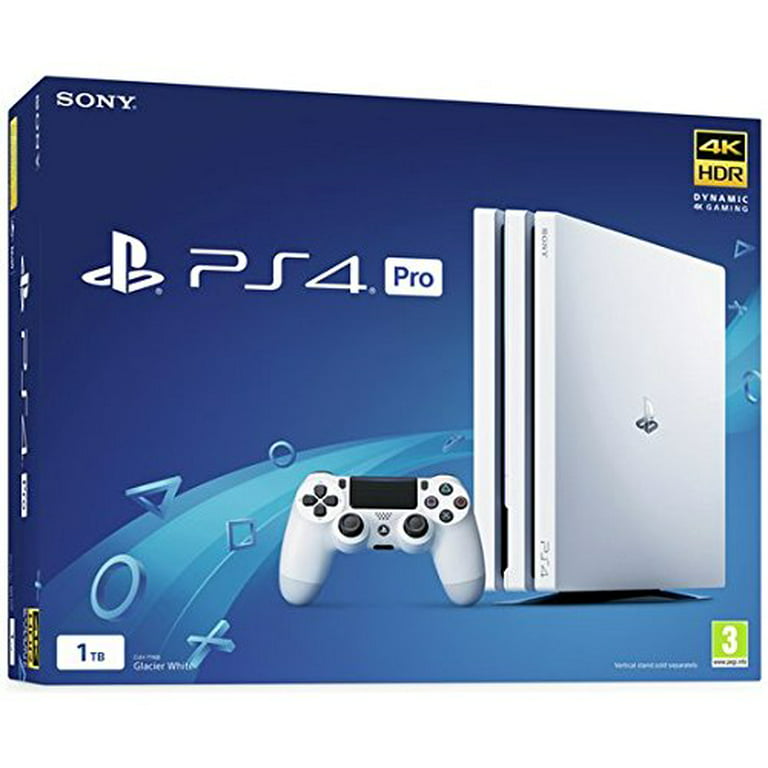 Sony PlayStation 4 Pro Glacier 1TB Gaming Console White, Headset 2  Controller With Cleaning Kit Like New