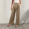 thumbnail image 2 of Rovga Women's Wide Leg Pants Work Business Casual Trousers Loose High Waist Dress Palazzo Flowy Trousers Classic Streetwear, 2 of 7