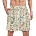 thumbnail image 1 of NICKSUN Shorts de Pyjama Amusants pour Hommes, Bas de Pyjama Doux avec Poches, Dinosaure Rétro, S, 1 of 6