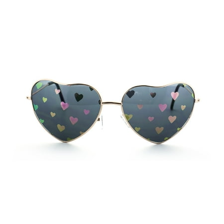 MLC Eyewear 'Love Fest' High Fashion Heart Shaped Sunglasses Black