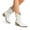 WHITE, variant on Women's Chunky Heel Cowgirl Boots - Mid Calf Round Toe Western Ankle Boots