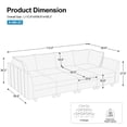 thumbnail image 4 of Belffin 8 pieces Chenille Modular Sectional Sofa Sectional Sleeper Sofa Washable Cushion with storage for Living Room,Beige, 4 of 9