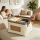 thumbnail image 5 of Foldable Storage Basket With Handle For Wardrobe Shelf Nursery Bedroom Living Room, 5 of 6