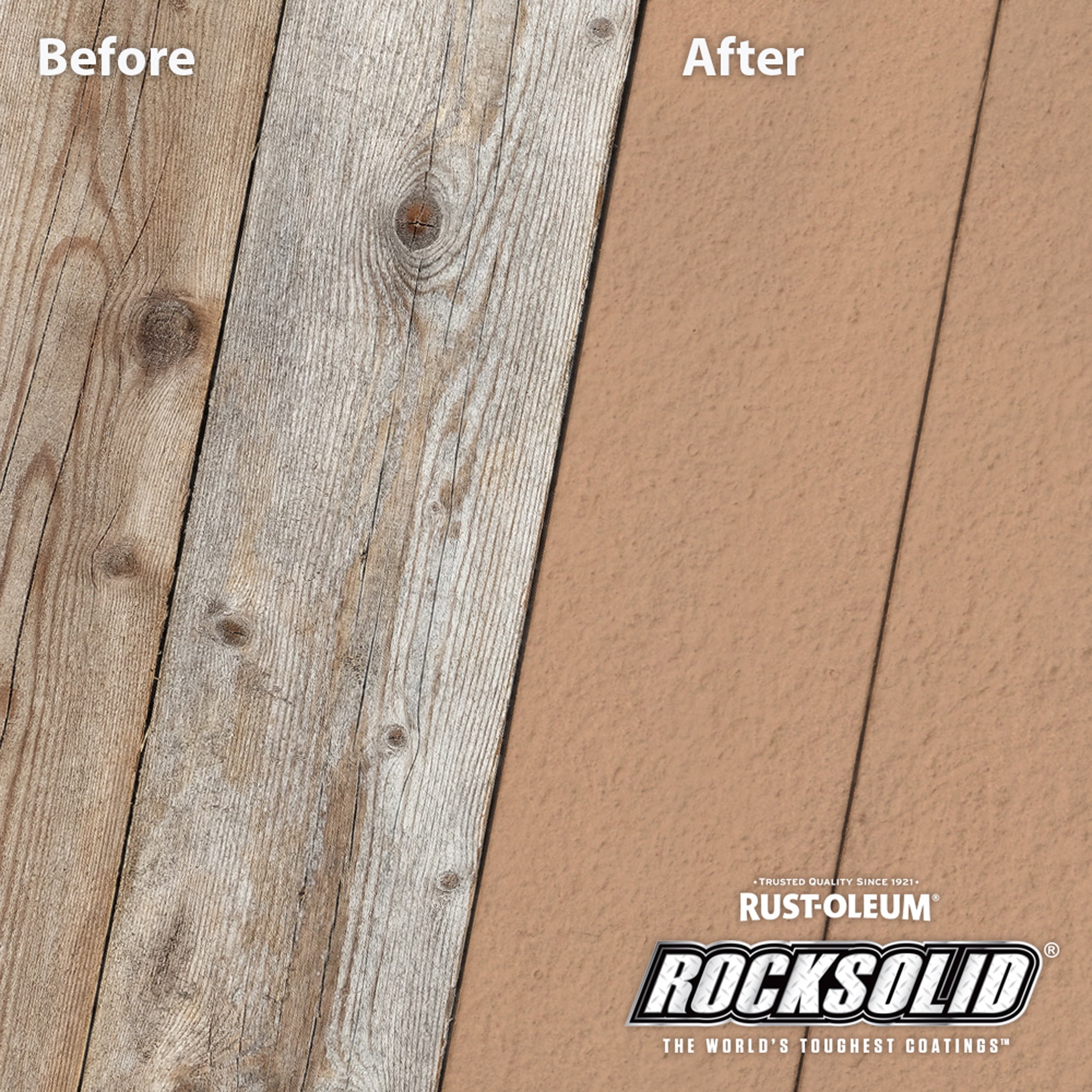 Buckskin, Rust-Oleum RockSolid 2X Solid Exterior Wood Deck Stain-319739T, Gallon