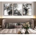 thumbnail image 4 of 3Pcs Abstract Marble Wall Art Black and Gold Bathroom Decor Nordic Watercolor Gray White Fluid Ink Lines Canvas Picture Contemporary Painting Artwork for Living Room Bedroom Office Home Decor, 4 of 6