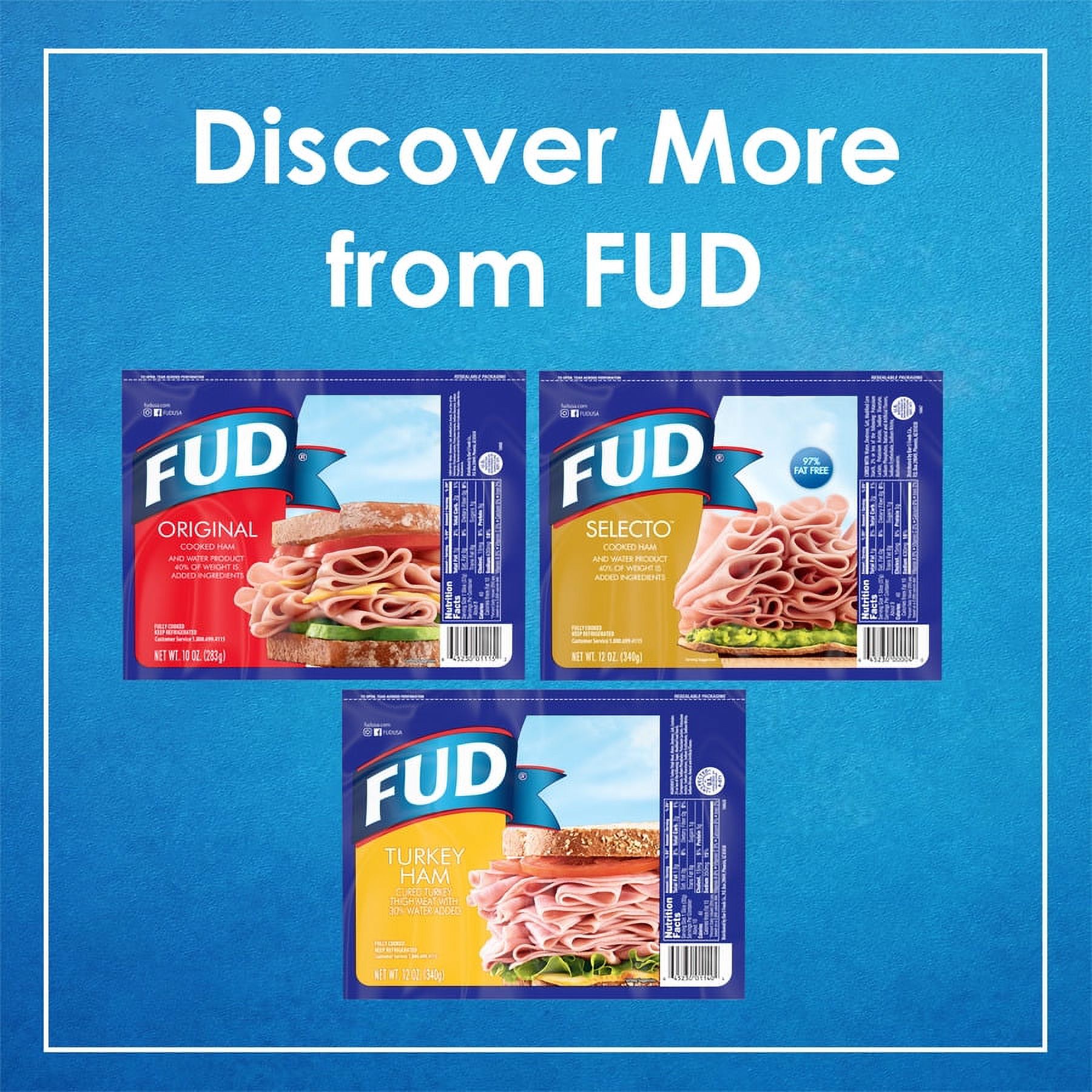 FUD Turkey Ham Deli Sliced - 8.56lbs, Bagged Plastic Package, Fully Cooked.