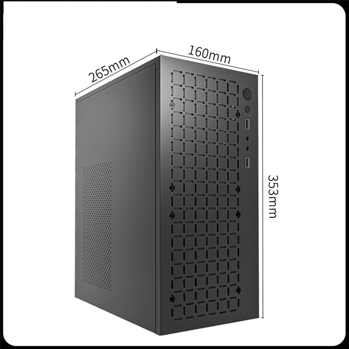 2X MINI Computer Case M-ATX/ ITX Computer PC USB2.0 Chassis Support SSD 3.5 Inch HDD Mini PSU Case,2 x computer case,Black