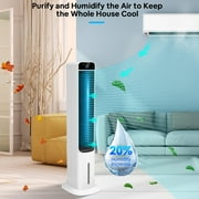 40 Evaporative Air Cooler Portable Tower Cooling Fan PRO CHOICE Oscillating Swamp Cooler, White