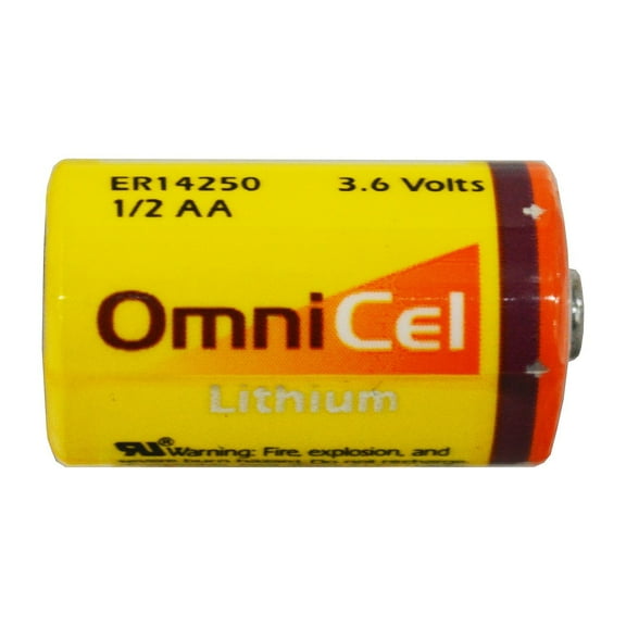 OmniCel ER14250 3.6V 1/2AA Lithium Standard Battery Button Top