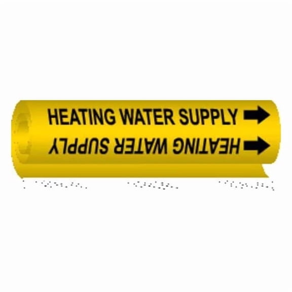 Brady Pipe Marker,Heating Water Supply,Yellow 5703-II