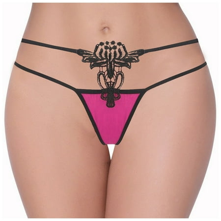 IUJSOY Sexy Underwear for Women Lace Thong Panties Soft Bowknot Nightwear Comfy T Back Lingerie