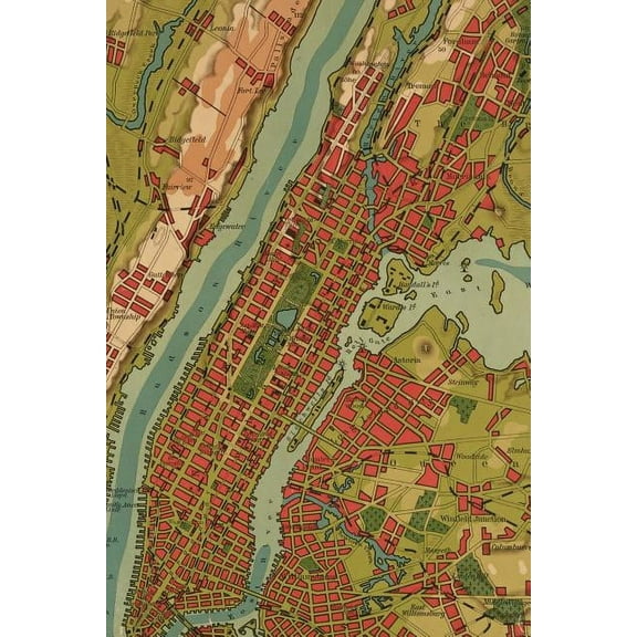 Poetose Notebook featuring 1910 map of New York and the surrounding area (100 pages/50 sheets)