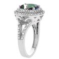 thumbnail image 3 of 10K White Gold Natural Mystic Topaz Ring Cushion 8x8 mm with Diamond Accents, size 5.5, 3 of 3