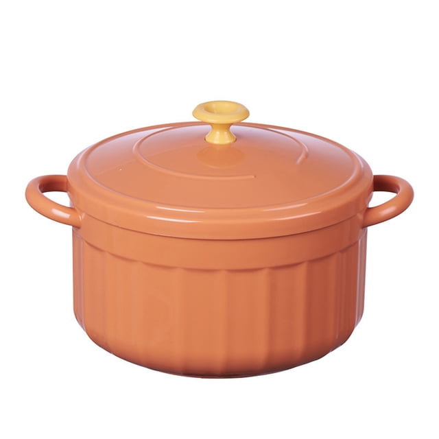 Tazón de fideos con tapa Tazón de fideos binaural Tazón cubierto para estudiantes de residencias universitarias en casa Tazón grande naranja