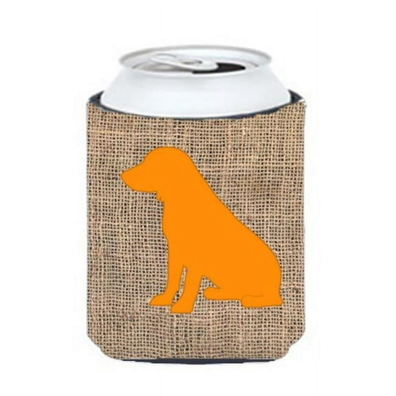 Boykin Spaniel Burlap And Orange Can Or Bottle  Hugger