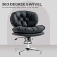 thumbnail image 4 of Armless Black Office Chair | Adjustable Height Task Chair for Home & Study - 25.6" x 25.6", 4 of 7