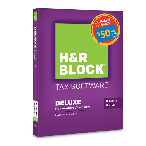 H&R Block 2015 Deluxe + State Tax Software + Refund Bonus Offer - PC 