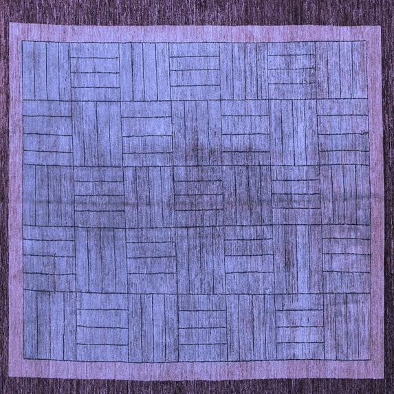 Ahgly Company Indoor Square Abstract Blue Modern Area Rugs, 6' Square