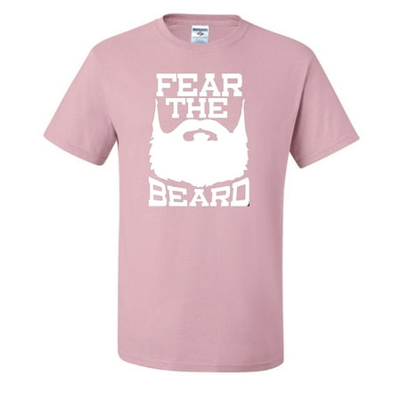 Fear The Beard Funny Graphic Mens T-shirts   Light Pink  4XL