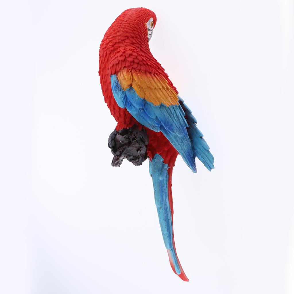 Parrot Statue Sculpture Standing on Branches for patio and garden Tropical Bird Collectors Gift