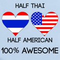 thumbnail image 2 of CafePress - Half Thai Half American Body Suit - Baby Light Bodysuit, Size Newborn - 24 Months, 2 of 4
