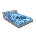 thumbnail image 2 of Ambesonne Blue Fitted Sheet & Pillow Sham Set, Swimming Fish, Full, Blue, 2 of 2