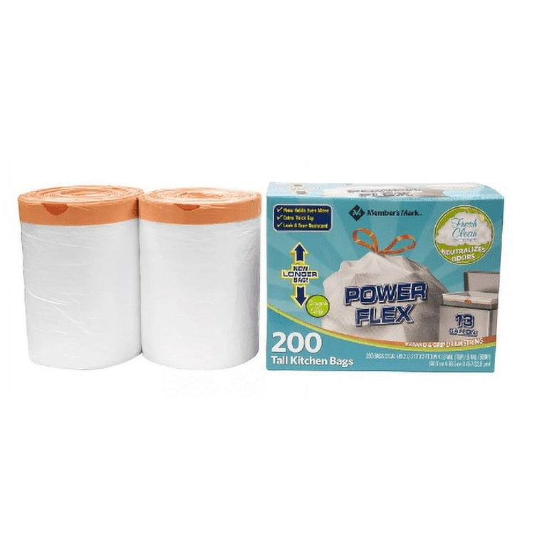 130 ct 13 Gallon Power Flex Tall Kitchen Trash Bags Strong with/ Ties Heavy  Duty